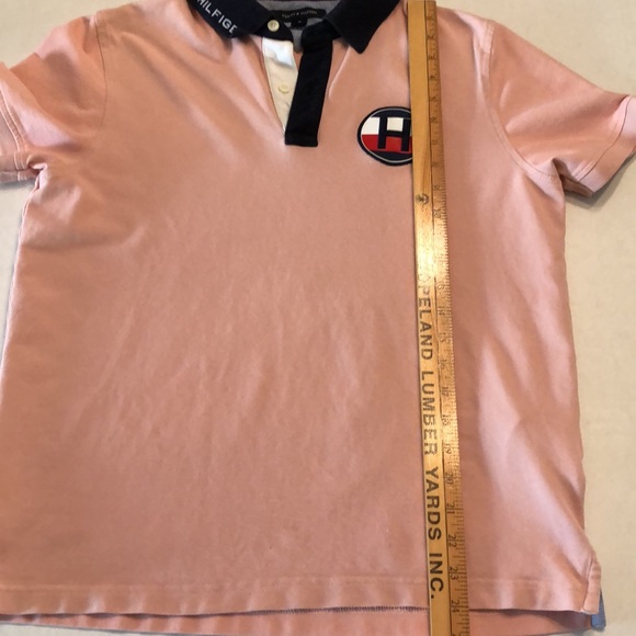 Tommy Hilfiger Pink Polo Short Sleeve Shirt size Medium Slim fit Cotton Blend - Picture 9 of 10